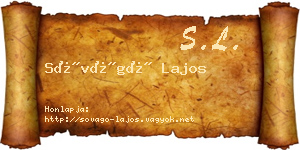Sóvágó Lajos névjegykártya